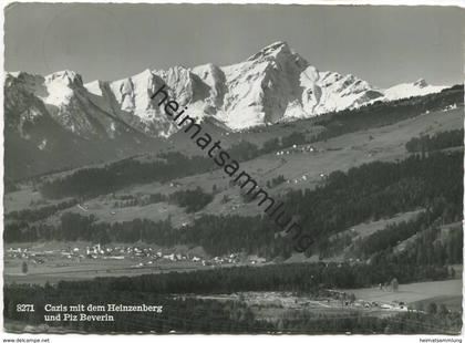 Cazis mit dem Heinzenberg - Foto-AK Grossformat - Verlag Jules Geiger Flims - gel. 1964
