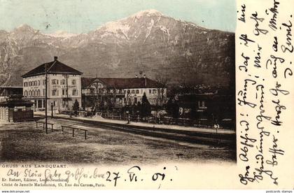 Landquart, Hotel, Bahnschienen, 1901