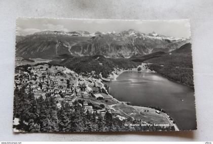 Cpsm 1957, Saint Moritz mit Piz Languard Suisse