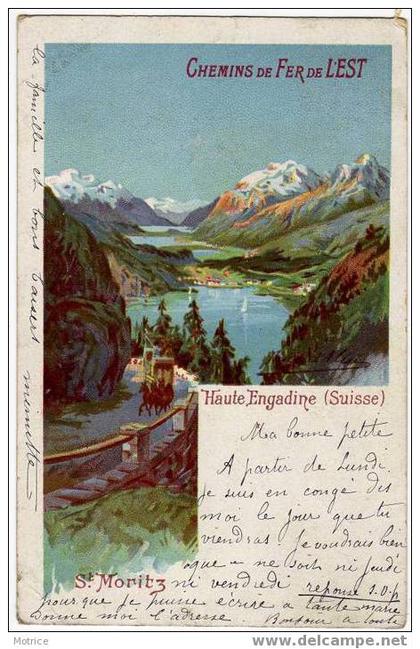 Saint-Moritz Haute Engadine.Chemins de fer de l'est.