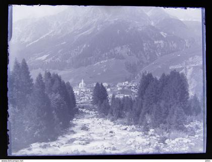 Ancienne photo négatif plaque de verre Splugen 1911 près Sufers Andeer Rheinwald Suisse Les Grisons alte Foto schweiz