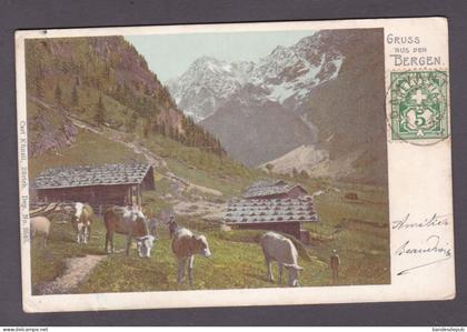 Suisse JU Gruss aus den Bergen cachet départ Damvant  ( Carl Kunzli  3845)