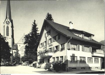 10567971 Escholzmatt Escholzmatt Platz Kirche ungelaufen ca. 1965