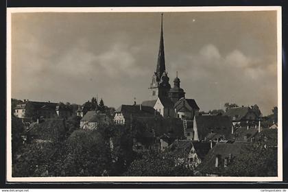 AK Beromünster, Blick über die Dächer auf die Kirche