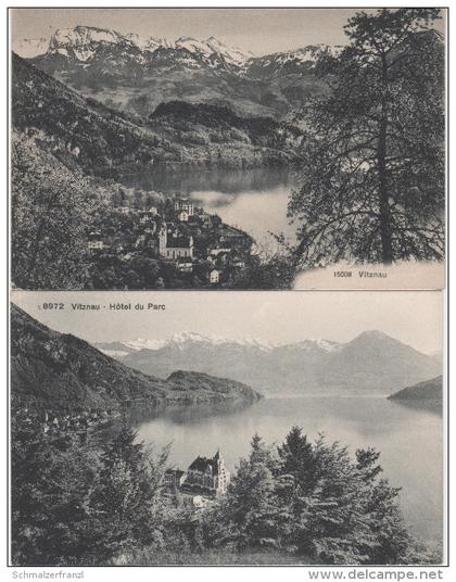 2 x AK Vitznau Hotel du Parc Vierwaldstättersee bei Luzern Ennetbürgen Schwyz Zug