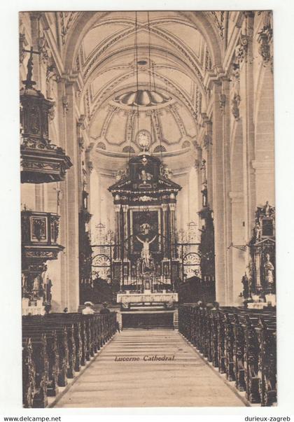 Lucerne Cathedral old postcard posted 1905 Glasgow b240301