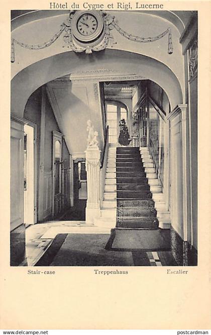 LUCERNE - Hôtel du Cygne et Rigi - L'escalier - Ed. Urania 3586