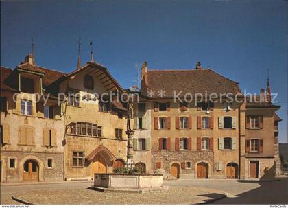 12001369 Le Landeron Dorfplatz Brunnen