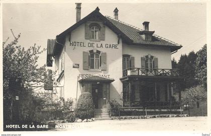 MONTMOLLIN -  Hôtel de la gare, carte photo C.Nicolet (ponts de Martel).