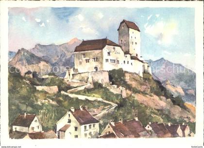 11691704 Sargans Schloss Sargans Aquarell Sargans