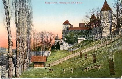 13796876 Rapperswil -Jona Rapperswyl Zuerichsee SG Hirschpark mit Schloss