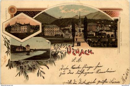 Gruss aus Uznach - Litho