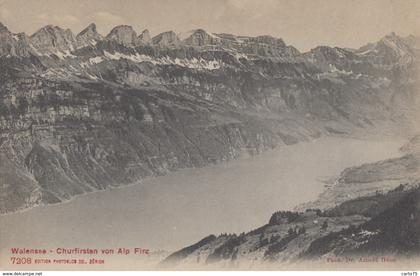 Suisse - lac de Walenstadt - Walensee - Churfirsten von Alp Firz