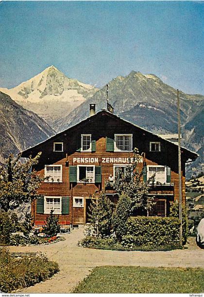 -cpsm -ref :T782- suisse - pension zenhausern mit bietschhorn -unterbach -wallis -schweiz  - carte bon etat  -