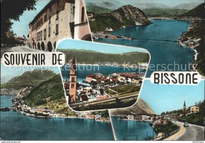 11695210 Bissone Lago di Lugano Ortsblick Strassenpartie Seepanorama Bissone