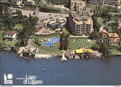 11888493 Bissone Lago di Lugano Fliegeraufnahme Albergo Lago di Lugano Bissone