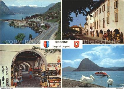 11896323 Bissone Lago di Lugano Panorama Dorfpartie Souvenirs  Bissone