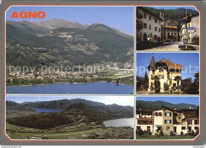 12466376 Agno Lago di Lugano Panorama Fliegeraufnahme Dorfpartien Agno