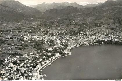 13065456 Lugano Lago di Lugano Fliegeraufnahme Lugano