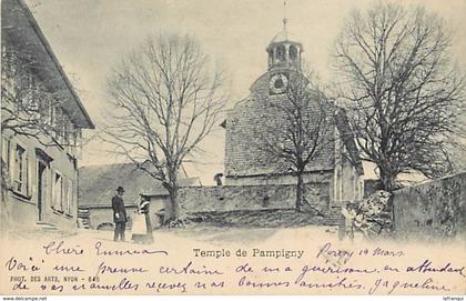 -ref  V832- suisse - temple de pampigny   - carte bon etat   -