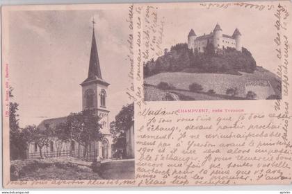 Champvent Vaud près Yverdon Deux Vues 1900
