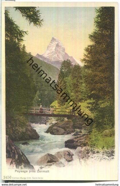 Paysage pres Zermatt - Edition Burgy Saint-Imier ca. 1900