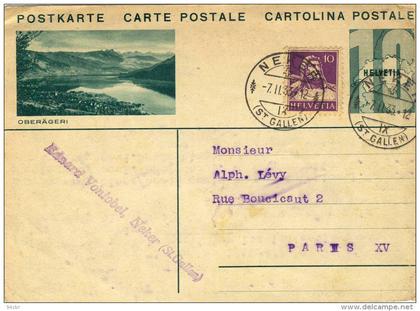 CPA (SUISSE)      OBERAGERI(entier postal)