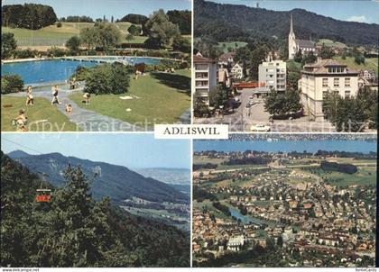 11852227 Adliswil Fliegeraufnahme Kirche Luftseilbahn Schwimmbad Adliswil