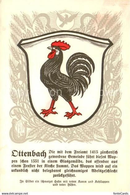 13707587 Ottenbach ZH Wappen Serie Zuercher Gemeindewappen Serie IX Nr. 41