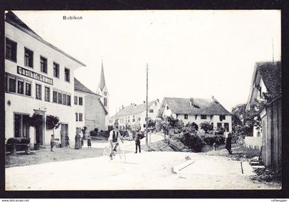 1912 gelaufene AK aus Bubikon. Gasthof zum Löwen. Gestempelt Bubikon