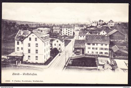1905 gelaufene AK aus Wollishofen nach Bülach. Bahnstempel Ambulant Nr. 26, Zürich 18 (WOLLISHOFEN)