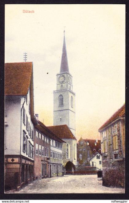 1908 mit Bahnpost gelaufene AK aus Bülach nach Baden.
