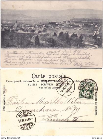 BÜLACH - SVIZZERA - SCHWEIZ - SUISSE - SWITZERLAND - VIAGG. 1904 -80653-