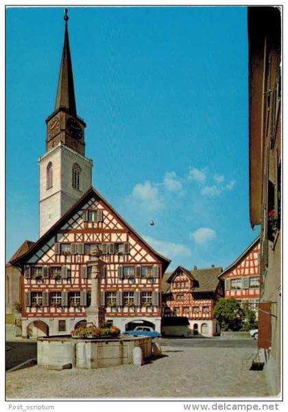 Suisse - Bülach - Kirche - voiture DS