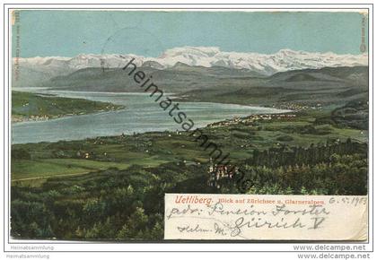 Uetliberg - Blick auf Zürichsee und Glarneralpen - Verlag Gebr. Wehrli Kilchberg gel. 1903