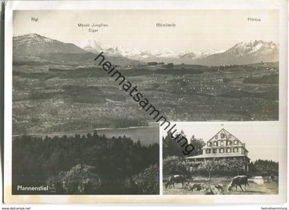 Pfannenstil - Hotel Hochwacht Bes. L. Ribary - Blick gegen Rigi - Pilatus und Berneralpen - Verlag Oetiker Männedorf