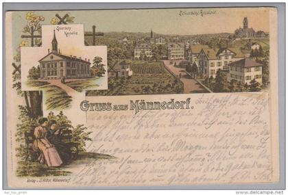 ZH Männedorf 1901-07-20 Litho A.Herzig /S.Ritter Bug Marke fehlt