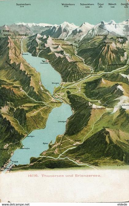 Aerial Map Thunersee Merligen Oberhofen Leissigen Spiez Bonigen Iseltwald Brienz Meiringen Wilderswill etc