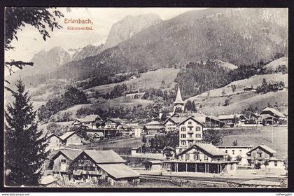 1913 gelaufene AK aus Erlenbach (Bahnhof). Bahnstempel und Kastenstempel RINGGOLDINGEN in blau. Minim fleckig