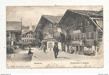 cp, SUISSE, BE, Gessenay, Dorfstrasse in Saanen, voyagée 1906