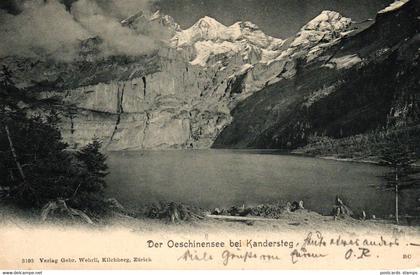 Kandersteg, Der Oeschinensee, 1903 in Kandersteg versandt