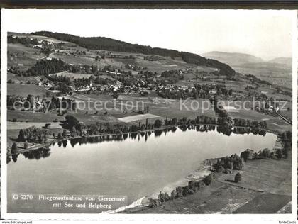 12337789 Gerzensee mit See und Belpberg Fliegeraufnahme