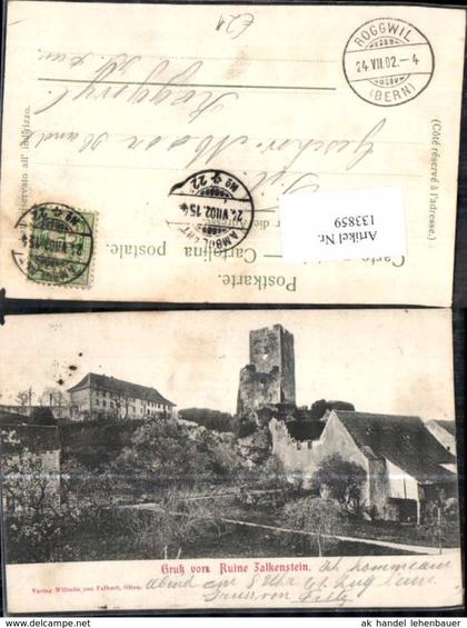 133859,Gruss v. Ruine Falkenstein 1900 Igis Balsthal ?