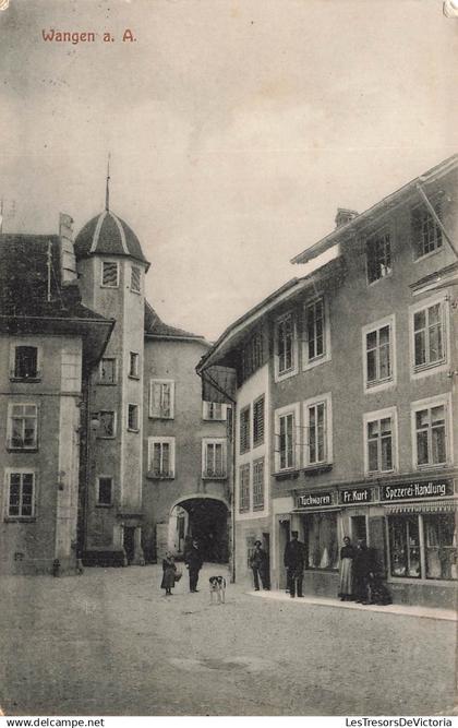 SUISSE - Wangen a.A. - Tuchwaren - Fr.Kurt - Spezerei Handlung - Commerçants devant la boutique - Carte postale ancienne