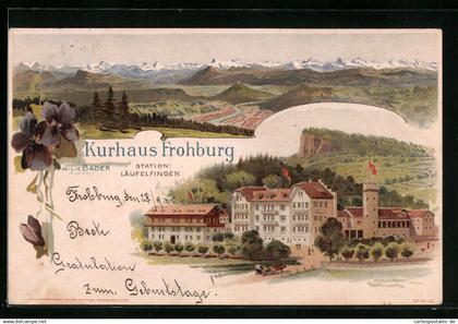 Lithographie Läufelfingen, Kurhaus Frohburg