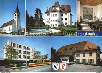 11701640 Aesch BL Kirche Inneres Schloss Strassenpartie Gutshof Aesch BL