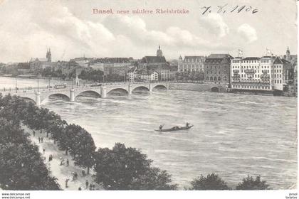 POSTAL   BASEL (BASILEA)  SUIZA  -NEUE MITTLERE RHEINBRüCKE