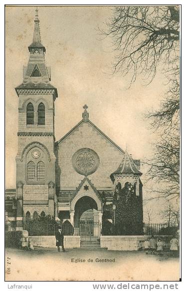 SUISSE- ref  1417- geneve - eglise de genthod - carte bon etat -