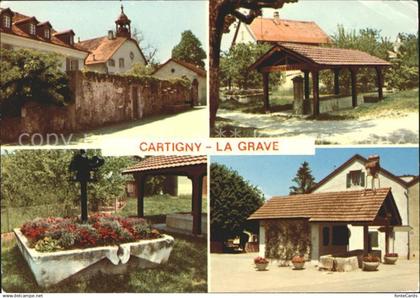 11691671 Cartigny Geneve Eglise Fontaine Pressoir fleuri Fontaine de la Grave