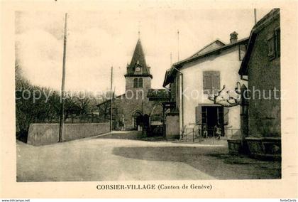 13736554 Corsier-Village GE Ortspartie mit Brunnen